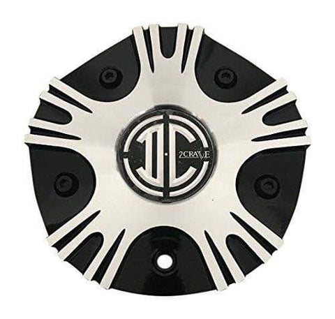 2 Crave Wheels N02-B1 NO2-B1 Black and Machined Wheel Center Cap - The Center Cap Store