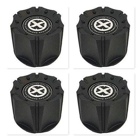 4 Pack American Racing ATX 1342106018 1342100011 1066K98 Black Wheel Center Cap - The Center Cap Store