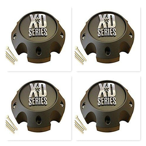 4 Pack KMC XD Series 796 797 798 Matte Black 5 Lug Wheel Rim Center Cap 1079L140A - The Center Cap Store