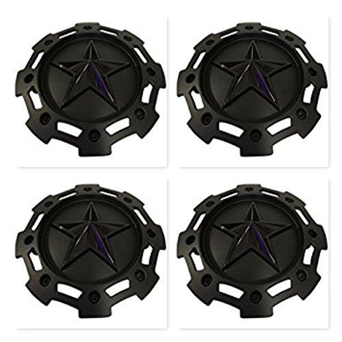 4 Pack KMC XD Series 811 Rockstar 2 Matte Black w Black Star Center Cap SC-198 SC-190 - The Center Cap Store 4 Pack KMC XD Series 811 Rockstar 2 Matte Black w Black Star Center Cap SC-198 SC-190 - The Center Cap Store