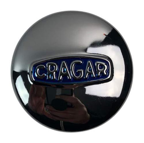 Cragar Wheels 29244-1 3.15 Inch Chrome Center Cap with Blue Logo - The Center Cap Store