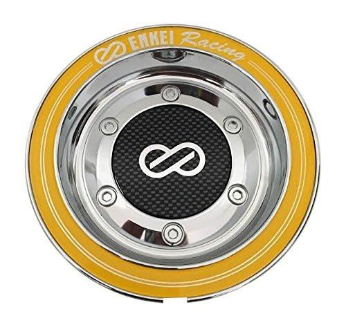 Enkei Wheels CC-074 Chrome and Yellow Center Cap - The Center Cap Store Enkei Wheels CC-074 Chrome and Yellow Center Cap - The Center Cap Store