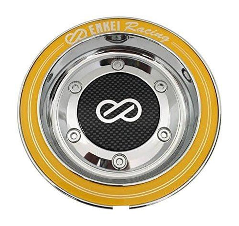 Enkei Wheels CC-074 Chrome and Yellow Center Cap - The Center Cap Store