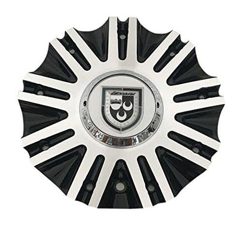 Lexani Wheels 655L01 SL1009-05 Black and Machined Wheel Center Cap - The Center Cap Store