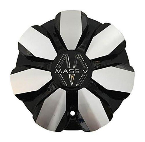 Massiv Wheels PD-CAPSX P7032-AL Black and Machined Wheel Center Cap - The Center Cap Store