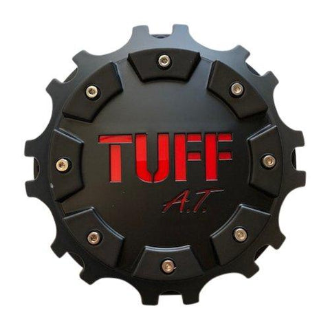 TUFF AT Wheels C6119-8 C6119-6CAP Black and Red Center Cap - The Center Cap Store