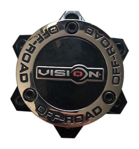 Vision Wheel C394PLMB-6V Used Black and Chrome Center Cap - The Center Cap Store Vision Wheel C394PLMB-6V Used Black and Chrome Center Cap - The Center Cap Store