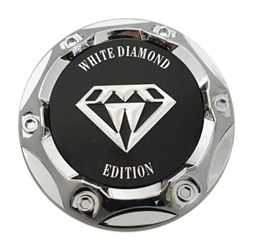 White Diamond Edition 131K59-C Chrome and Black Wheel Center Cap reference image