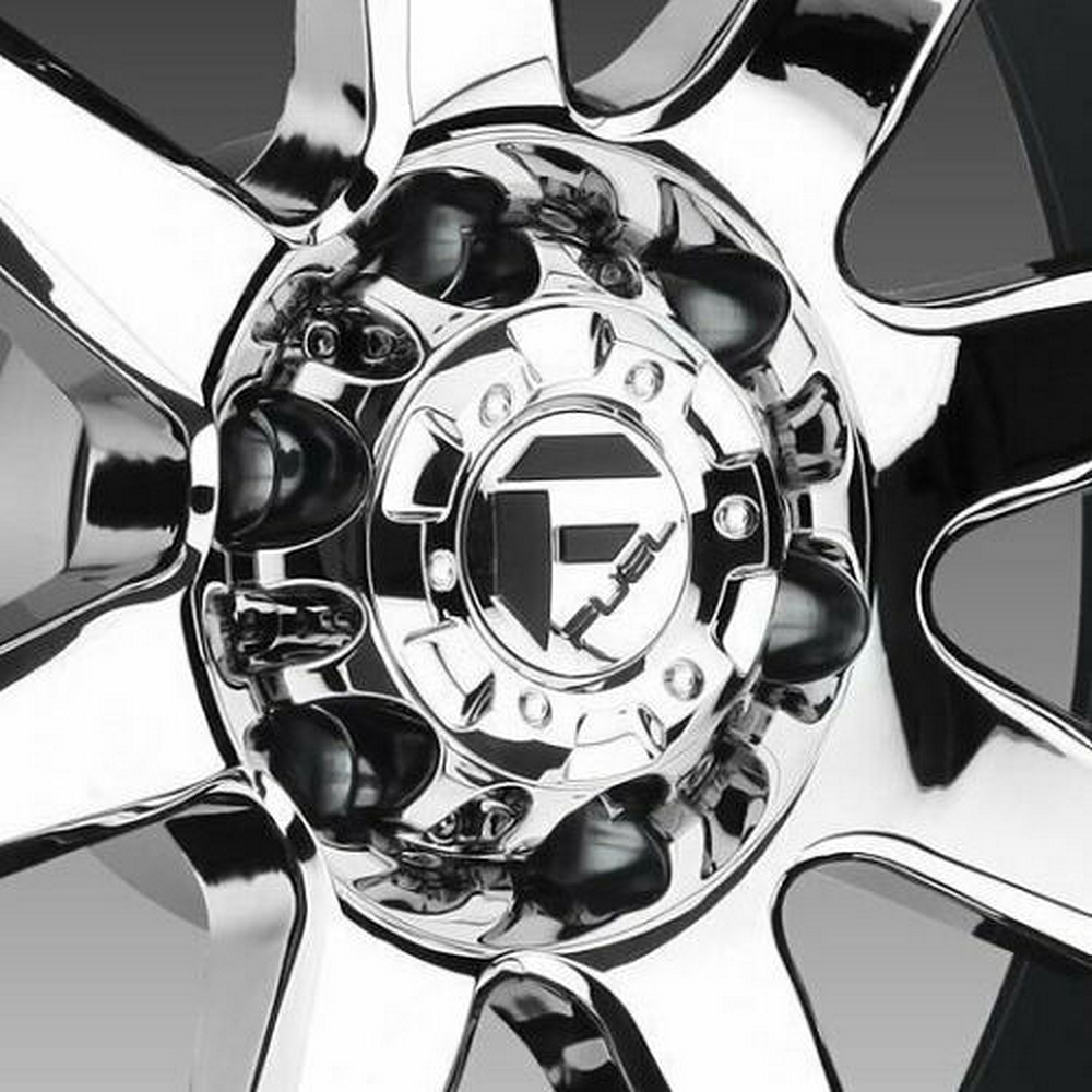 Fuel 1PC FUEL-TOP SECTION OF FUEL Center Cap-Chrome/Matte Black LOGO - 1001-58CEN-C product image