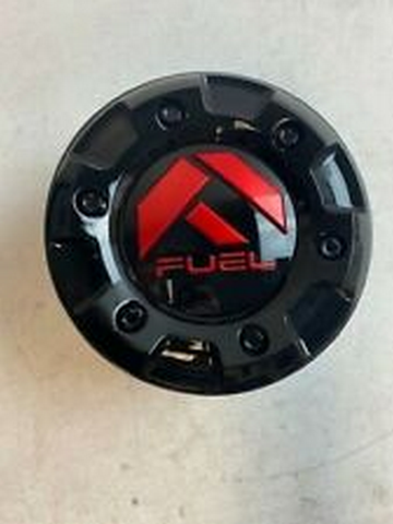 Fuel 1PC FUEL-TOP SECTION OF FUEL Center Cap Gloss Black/Red LOGO - 1001-58CEN-GBQ product image