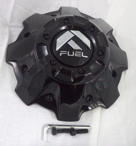 Fuel 1PC FUEL GLOSS Black Center Cap-Black RIVETS - 1001-63GBR product image