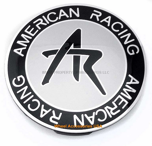 American Racing AR Center Cap Black SNAP IN 62BC SILVER AR LOGO - 1242100S product image