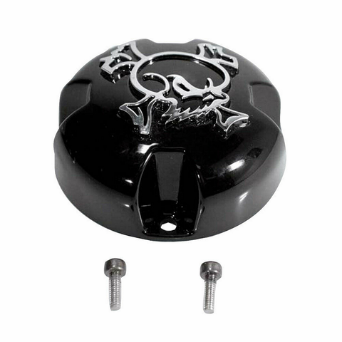 MSA Offroad Wheels SKULL BOLTON Center Cap Chrome SKULL - GLSS Black - MSA-SKULL product image
