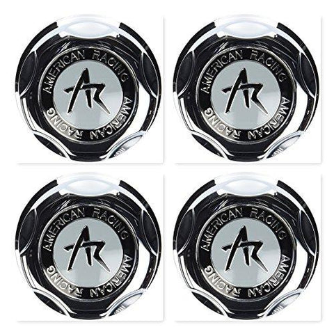 4 Pack American Racing 1342100S Snap-in Center Cap with Silver Logo - The Center Cap Store