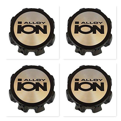 4 Pack Ion Alloy C1018304B 81072012F-6 8 Lug Black Wheel Center Cap - The Center Cap Store