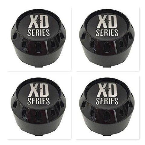 4 Pack KMC XD Series 464K106GB Gloss Black 6 Lug Center Caps - The Center Cap Store