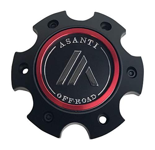 Asanti Wheels 130L1406SB-H34 Satin Black and Red Center Cap - The Center Cap Store