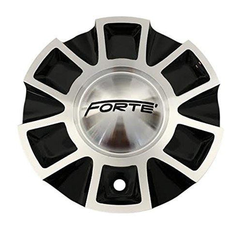 Forte Wheels C-254-2 Black and Machined Wheel Center Cap - The Center Cap Store