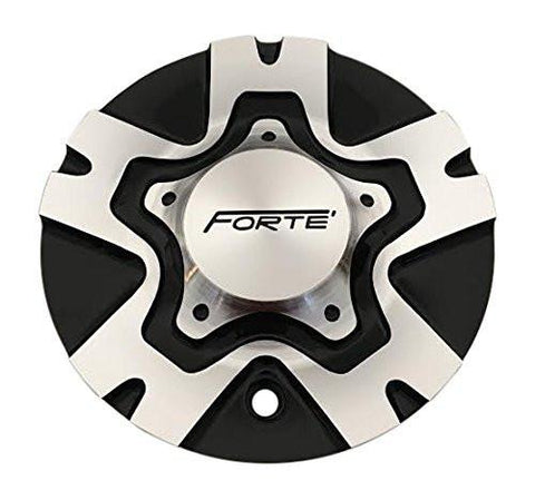Forte Wheels C-326-1AL S1050-F50 Black and Machined Wheel Center Cap - The Center Cap Store