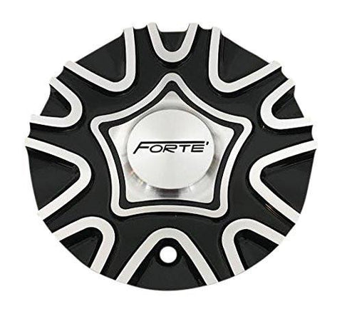 Forte Wheels C-376-1 S1050-F68 AL Black and Machined Center Cap - The Center Cap Store