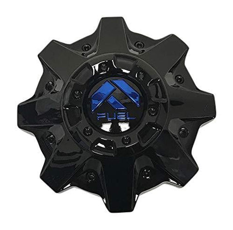 Fuel Offroad Wheels 1002-53GBK 1002-53 Gloss Black with Blue Logo Center Cap - The Center Cap Store