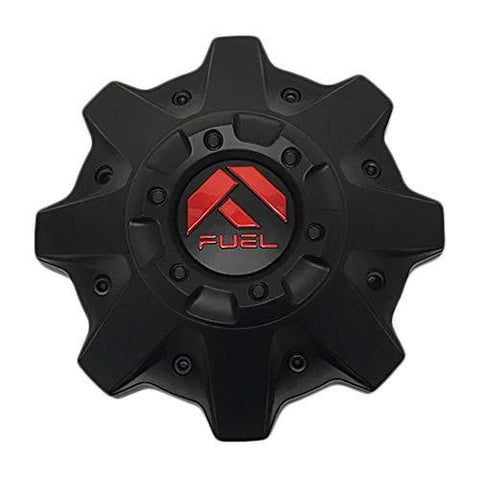 Fuel Offroad Wheels 1002-53MBQ Matte Black Center Cap with Red Logo - The Center Cap Store