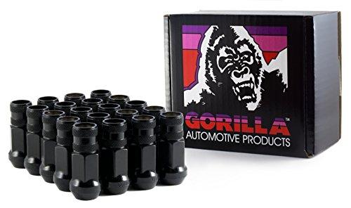 Gorilla Automotive 45038BC-20 Black 12mm x 1.50 Thread Size Forged Steel Chrome Finish Open End Lug Nut, (Pack of 20) - The Center Cap Store