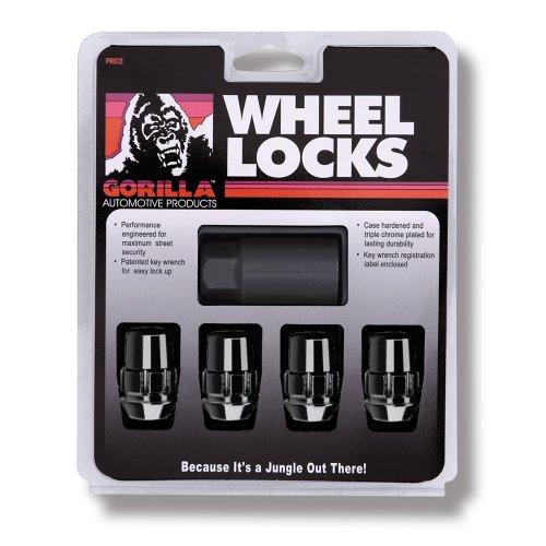 Gorilla Automotive 71631NBC Acorn Black Chrome Wheel Locks (12mm x 1.50 Thread Size) Pack of 4 - The Center Cap Store