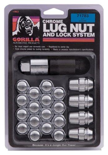 Gorilla Automotive 71733 Acorn Chrome Lug Nut and Lock System (12mm x 1.50 Thread Size) - The Center Cap Store