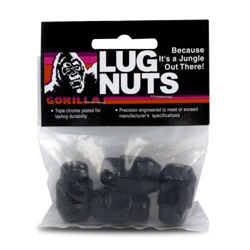 Gorilla Automotive 91147BCB Acorn Bulge Black Chrome Lug Nuts (14mm x 1.50 Thread Size) - The Center Cap Store