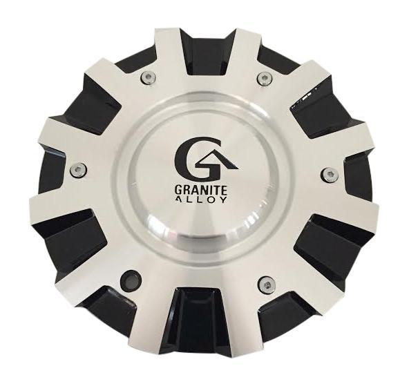 Granite Alloy C-VR4-BM Black and Machined Center Cap - The Center Cap Store