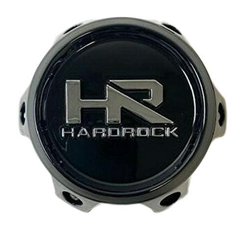 Hardrock Gloss Black with Chrome Logo 6 Lug Wheel Center Cap H561B H552B-SG - The Center Cap Store