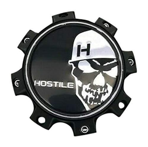 Hostile Special Edition Skull Logo Matte Black Wheel Center Cap HC-8003 - The Center Cap Store