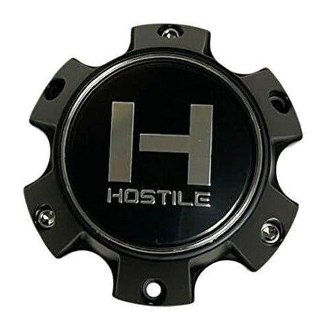 Hostile Wheels 6 Lug Satin Black Wheel Center Cap HC6003 - The Center Cap Store