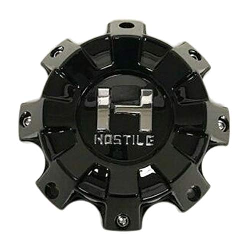 Hostile Wheels 8 Lug Gloss Black Wheel Center Cap HC-8001-B HC-8001 - The Center Cap Store