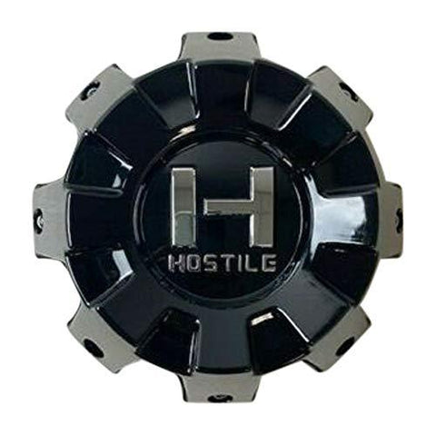 Hostile Wheels 8 Lug Gloss Black Wheel Center Cap HC-8801 HC-8001-B - The Center Cap Store