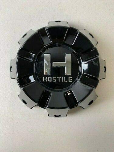 Hostile Wheels 8 Lug Gloss Black Wheel Center Cap HC-8802 HC-8001-B - The Center Cap Store
