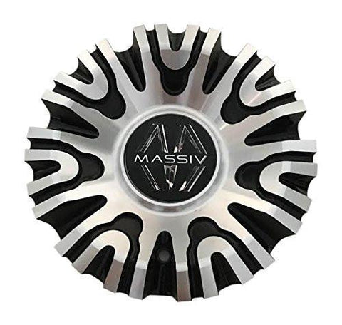 Massiv Wheels PD-CAPSX-P105 Black and Machined Center Cap - The Center Cap Store