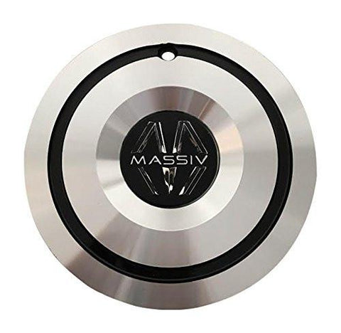 Massiv Wheels PD-CAPSX-P7045-24AL Black and Machined Center Cap - The Center Cap Store