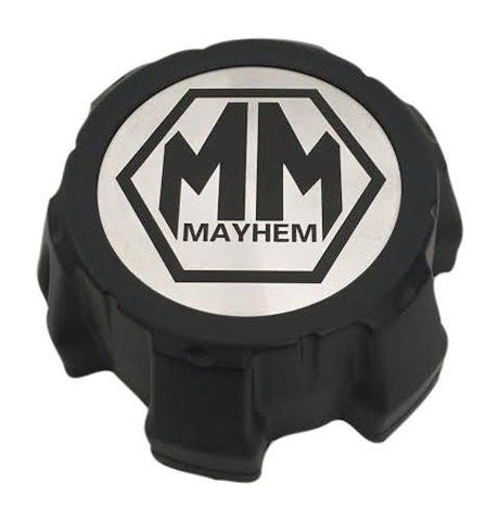Mayhem Wheels C1018302B C1018302C Black Center Cap Silver Logo - The Center Cap Store