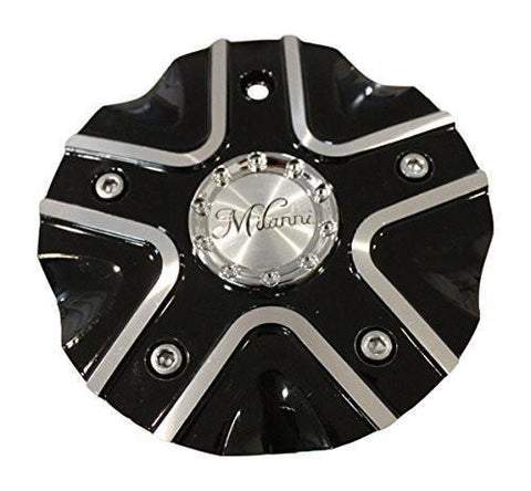 Milanni 458 Phoenix Black Machine Silver Wheel Rim Center Cap C458B-UP 7" - The Center Cap Store