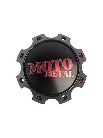 Moto Metal Wheels 1079L170SGBMO1RC 1079L170-H42-1 Satin Black Center Cap with Red Lettering - The Center Cap Store