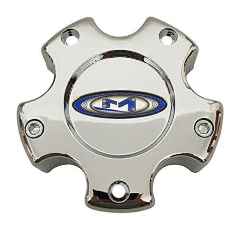 Moto Metal Wheels 845L121 A0142 Chrome Wheel Center Cap Blue Logo - The Center Cap Store