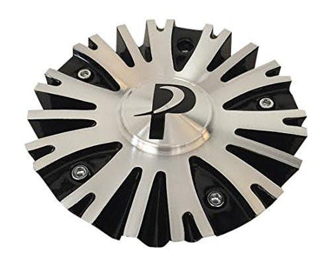 Phino Wheels PW10 CSPW10-1A Black and Machined Center Cap - The Center Cap Store