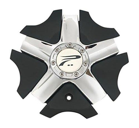 Platinum Wheels A89-9415B 57462090F-2 Chrome and Black Wheel Center Cap - The Center Cap Store