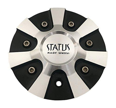 Status Wheels C702303 Black and Machined Wheel Center Cap USED - The Center Cap Store