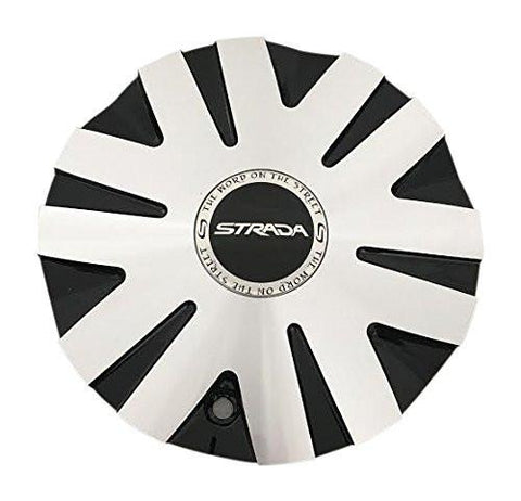 Strada Vetro Wheels P6047-2495-E3-AL-M6F Black and Machined Wheel Center Cap - The Center Cap Store