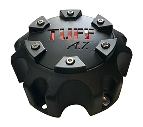 TUFF A.T. C611902 C803503CAP S813 Matte Black with Red Logo Wheel Center Cap - The Center Cap Store