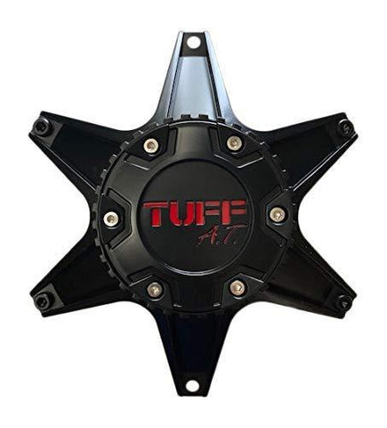 TUFF at Wheels C-623801-1 Matte Black with Red Lettering - The Center Cap Store