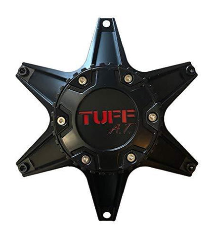 TUFF at Wheels C-623801-1 Matte Black with Red Lettering Center Cap - The Center Cap Store